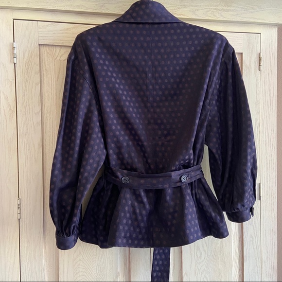 BCBGMAXAZRIA Polka Dot Dolman Bishop Sleeve Belted Jacket | Size XS - Picture 7 of 8